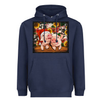Navy Christmas pigs tumbler Heavyweight Hoodie - Jasminsmagicworld