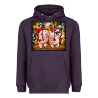 Plum Christmas pigs tumbler Heavyweight Hoodie - Jasminsmagicworld