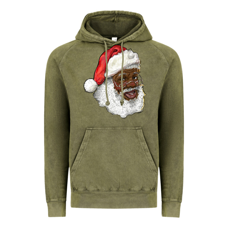 African American Santa Vintage Hoodie by RanaPortraitStore | Teevron