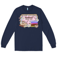 Navy cozy bookish weekend ticket Long Sleeve Tee - MaliasSmallBusiness