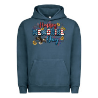 Pigment Midnight Navy Happy memorial day 4th of july Urban Hoodie - CowGirlArtShop