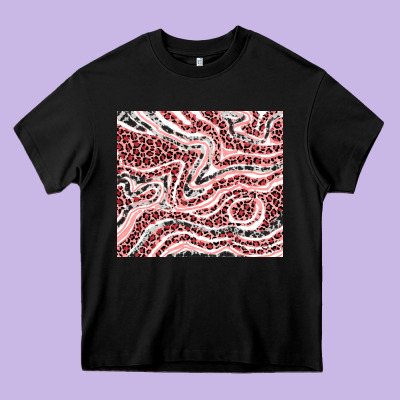 Pinky Leopard And Cowhide Valentine's Day Heavy Core Tee Designed By Ranaportraitstore