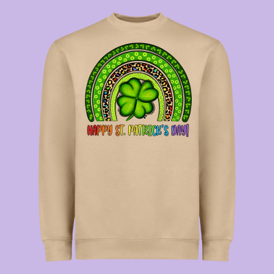 Happy St. Patrick's Day Shamrock Rainbow Heavyweight Sweatshirt Designed By Artiststas