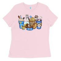 Bubblegum Pink siberian husky coffee cups Ladies Tee - Zillion Design Studio