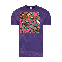 Cloud Purple Medicines And Pills Seamless Pattern Vintage Tee - BundleAndBundleShop