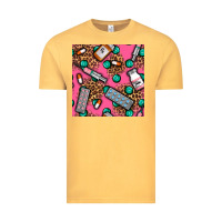 Vintage Mustard Medicines And Pills Seamless Pattern Vintage Tee - BundleAndBundleShop