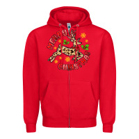 Red merry christmas deer Zipper Hoodie - MaliasSmallBusiness