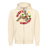 Sandshell merry christmas deer Zipper Hoodie - MaliasSmallBusiness