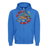True Royal merry christmas deer Zipper Hoodie - MaliasSmallBusiness