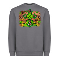 Storm Western Shamrock Cross Leopard Background Heavyweight Sweatshirt - Artiststas