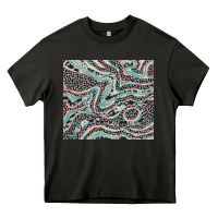 Asphalt pink and turquoise cowhide and leopard Heavy Core Tee - RanaPortraitStore