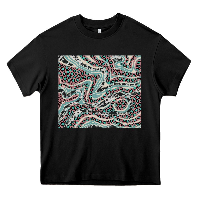 Pink And Turquoise Cowhide And Leopard Heavy Core Tee by RanaPortraitStore | Teevron