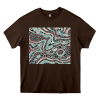 Chocolate Brown pink and turquoise cowhide and leopard Heavy Core Tee - RanaPortraitStore