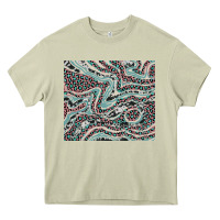 Mossy pink and turquoise cowhide and leopard Heavy Core Tee - RanaPortraitStore