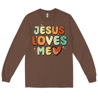 Chestnut jesus loves me Long Sleeve Tee - MaliasSmallBusiness