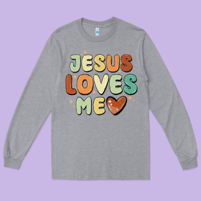 Jesus Loves Me Long Sleeve Tee Designed By Maliassmallbusiness