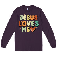 Plum jesus loves me Long Sleeve Tee - MaliasSmallBusiness