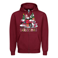 Burgundy pink merry christmas Zipper Hoodie - MaliasSmallBusiness