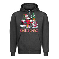Charcoal Heather pink merry christmas Zipper Hoodie - MaliasSmallBusiness