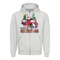 Dove Grey pink merry christmas Zipper Hoodie - MaliasSmallBusiness
