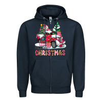 Navy pink merry christmas Zipper Hoodie - MaliasSmallBusiness