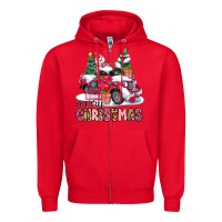 Red pink merry christmas Zipper Hoodie - MaliasSmallBusiness