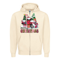 Sandshell pink merry christmas Zipper Hoodie - MaliasSmallBusiness