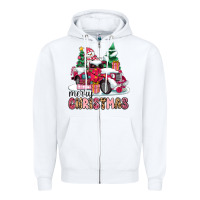 White pink merry christmas Zipper Hoodie - MaliasSmallBusiness