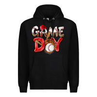 Black Game day Baseball Premium Hoodie - NancyCooperArtShop
