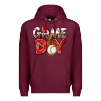 Burgundy Game day Baseball Premium Hoodie - NancyCooperArtShop