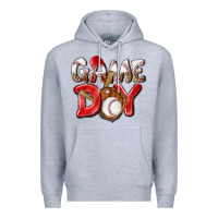 Heather Grey Game day Baseball Premium Hoodie - NancyCooperArtShop