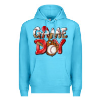 Ocean Blue Game day Baseball Premium Hoodie - NancyCooperArtShop
