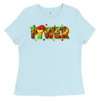 Baby Blue power juneteenth Ladies Tee - texasbilliewilder