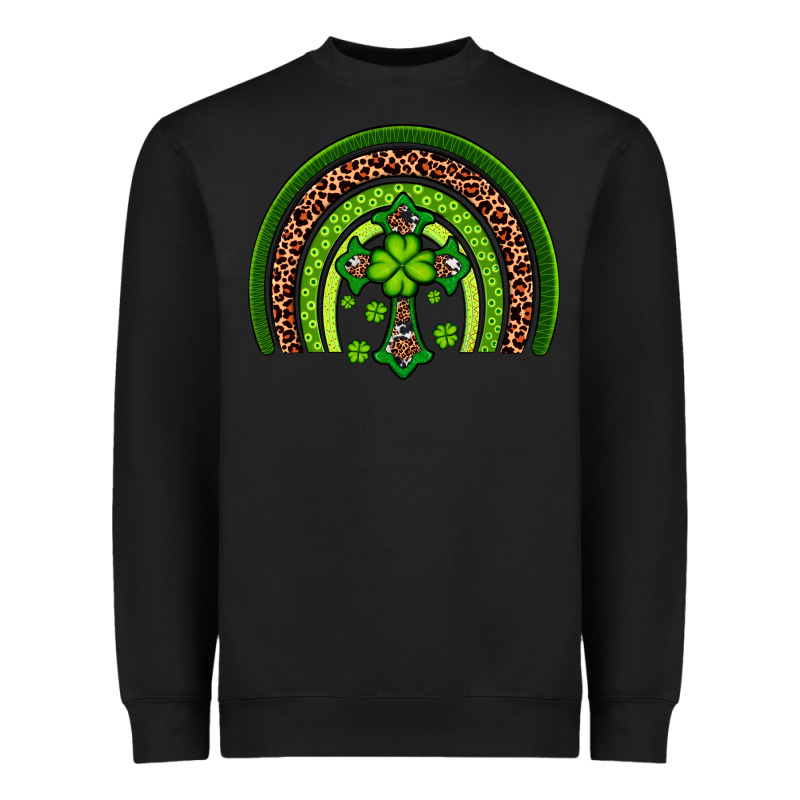 Western Shamrock Cross Rainbow Heavyweight Sweatshirt by Artiststas | Teevron