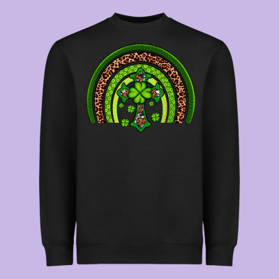 Western Shamrock Cross Rainbow Heavyweight Sweatshirt Designed By Artiststas
