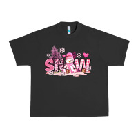 Pigment Black pink snowman and snow Urban Heavy Tee - AdoDesignShop