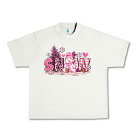Pistachio pink snowman and snow Urban Heavy Tee - AdoDesignShop