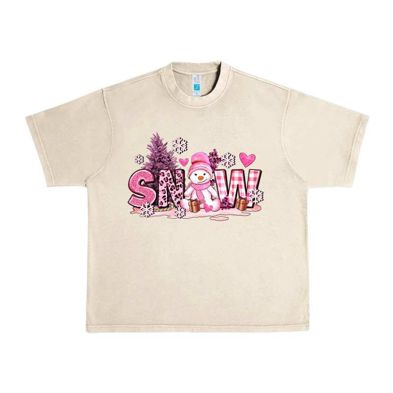 Pink Snowman And Snow Urban Heavy Tee by AdoDesignShop | Teevron