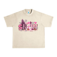 Sandshell pink snowman and snow Urban Heavy Tee - AdoDesignShop