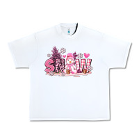 White pink snowman and snow Urban Heavy Tee - AdoDesignShop