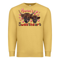 Antique Gold mama's sweetheart highland cow and calf Premium Sweatshirt - RanaPortraitStore