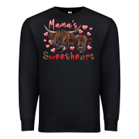 Black mama's sweetheart highland cow and calf Premium Sweatshirt - RanaPortraitStore