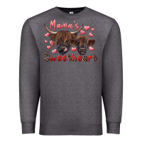 Charcoal Heather mama's sweetheart highland cow and calf Premium Sweatshirt - RanaPortraitStore