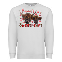 Dove Grey mama's sweetheart highland cow and calf Premium Sweatshirt - RanaPortraitStore