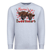 Heather Grey mama's sweetheart highland cow and calf Premium Sweatshirt - RanaPortraitStore
