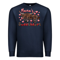 Navy mama's sweetheart highland cow and calf Premium Sweatshirt - RanaPortraitStore