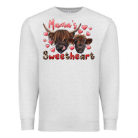Oatmeal Heather mama's sweetheart highland cow and calf Premium Sweatshirt - RanaPortraitStore