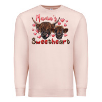 Pale Pink mama's sweetheart highland cow and calf Premium Sweatshirt - RanaPortraitStore
