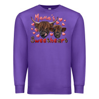 Purple mama's sweetheart highland cow and calf Premium Sweatshirt - RanaPortraitStore