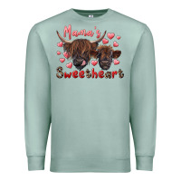 Seafoam mama's sweetheart highland cow and calf Premium Sweatshirt - RanaPortraitStore